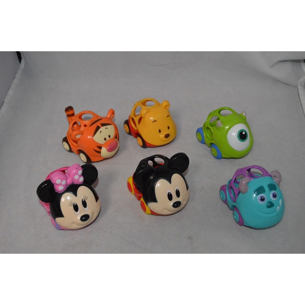 Disney Oball Cars Go Grippers Mickey Minnie Tigger Pooh Sully Mike Lot Of 6